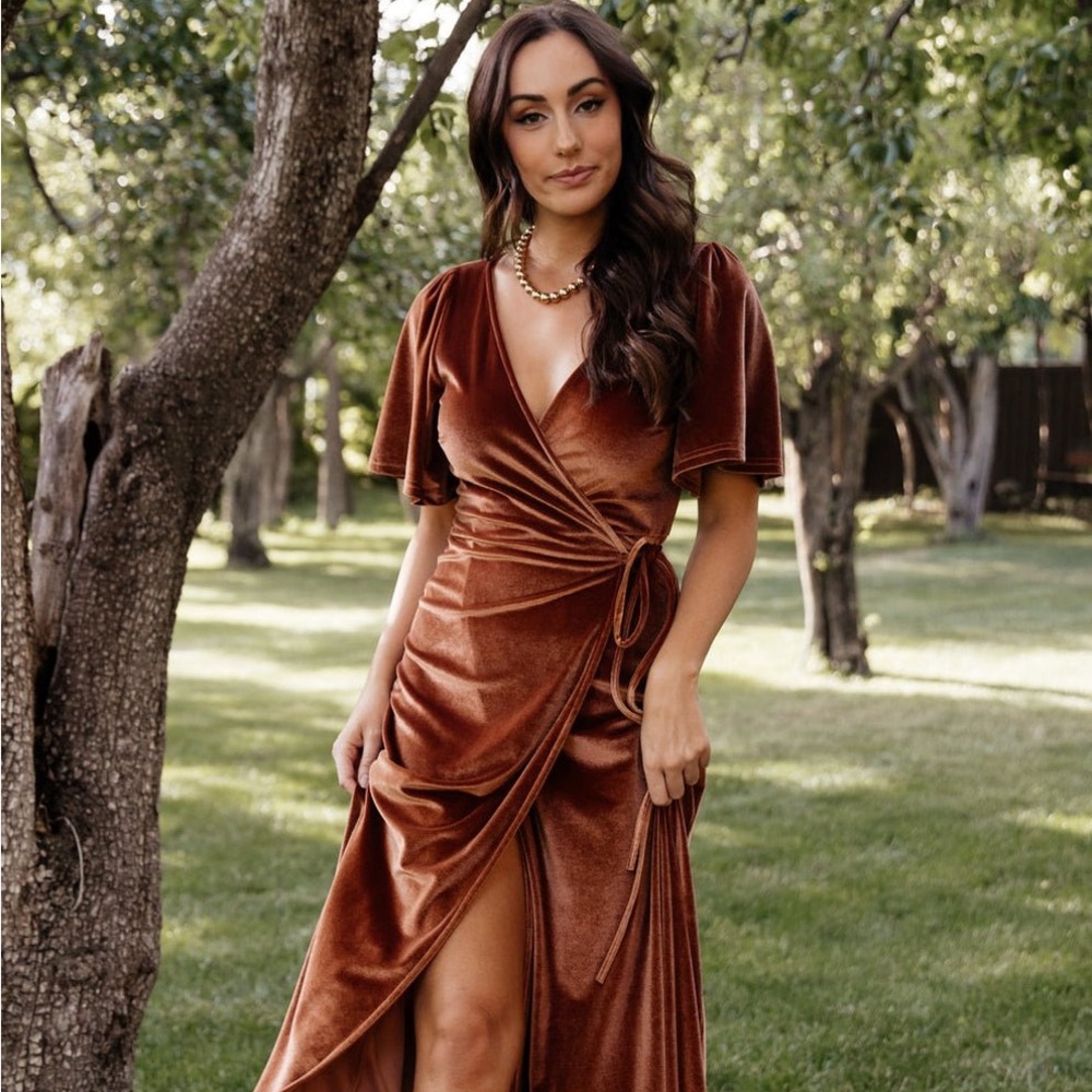 Baltic Born Elegant Velvet Wrap Dress - Picture 13 of 16